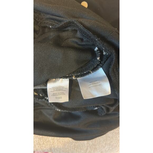 Evan Picone | Vintage Black Polka Dot Jersey Fit and Flare Midi Dress | 8 - Picture 16 of 17